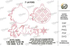 Christmas Ornaments Laser Cut. Christmas Tree Decoration SVG Product Image 2
