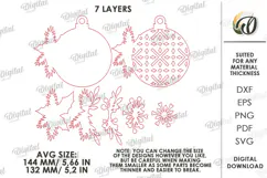 Christmas Ornaments Laser Cut. Christmas Tree Decoration SVG Product Image 3