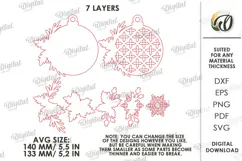 Christmas Ornaments Laser Cut. Christmas Tree Decoration SVG Product Image 3