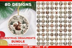 Cozy Animals Christmas Ornament Sublimation Design Bundle Product Image 1