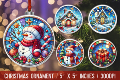 Christmas round ornaments sublimation design Product Image 1