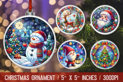 Christmas round ornaments sublimation design Product Image 1