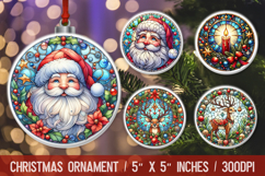 Christmas round ornaments sublimation design Product Image 1