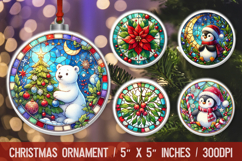 Christmas round ornaments sublimation design Product Image 1