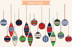 Christmas Ornaments Color | Hand Drawn Tree Ball Decorations Product Image 2