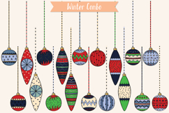 Christmas Ornaments Color | Hand Drawn Tree Ball Decorations Product Image 5