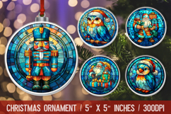 3D Christmas Ornament Sublimation Design, Round Ornament Png Product Image 1