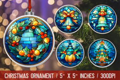 3D Christmas Ornament Sublimation Design, Round Ornament Png Product Image 1