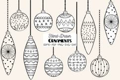 Christmas Ornaments | Hand Drawn Tree Balls Decorations Product Image 1