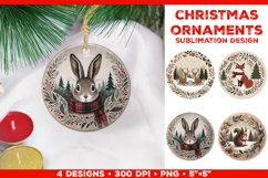 Cozy Animals Christmas Ornament Sublimation Design Bundle Product Image 11