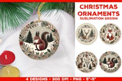 Cozy Animals Christmas Ornament Sublimation Design Bundle Product Image 12