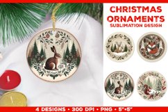 Cozy Animals Christmas Ornament Sublimation Design Bundle Product Image 13