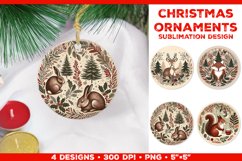 Cozy Animals Christmas Ornament Sublimation Design Bundle Product Image 15