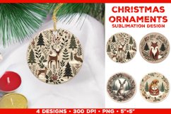 Cozy Animals Christmas Ornament Sublimation Design Bundle Product Image 16