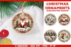 Cozy Animals Christmas Ornament Sublimation Design Bundle Product Image 19