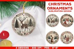 Cozy Animals Christmas Ornament Sublimation Design Bundle Product Image 20