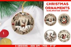 Cozy Animals Christmas Ornament Sublimation Design Bundle Product Image 3