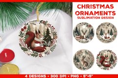 Cozy Animals Christmas Ornament Sublimation Design Bundle Product Image 4