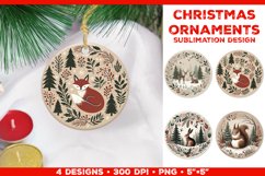 Cozy Animals Christmas Ornament Sublimation Design Bundle Product Image 5