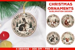 Cozy Animals Christmas Ornament Sublimation Design Bundle Product Image 6