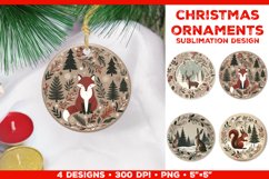 Cozy Animals Christmas Ornament Sublimation Design Bundle Product Image 8