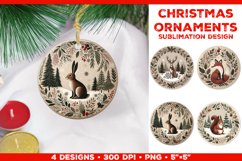 Cozy Animals Christmas Ornament Sublimation Design Bundle Product Image 9