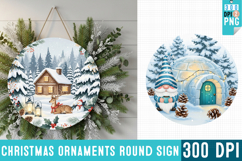 Christmas Ornaments Round Sign PNG, Christmas Round Sign PNG