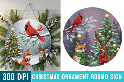 Christmas Ornaments Round Sign PNG, Christmas Round Sign PNG