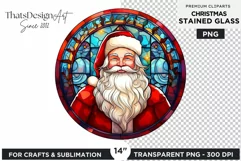 Santa claus Stained Glass Christmas Ornaments PNG Clipart Product Image 1