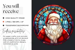 Santa claus Stained Glass Christmas Ornaments PNG Clipart Product Image 2