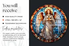 Angel Stained Glass Christmas Ornaments PNG Clipart Product Image 2
