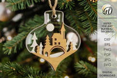 Christmas Tree Ornament With Glass Laser Cut. Christmas SVG Product Image 1