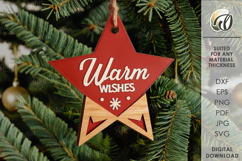 Christmas Tree Ornament With Glass Laser Cut. Christmas SVG Product Image 1