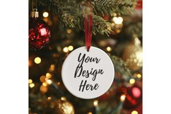 Christmas Ornament Mockup, Round White Ceramic Ornament_17 Product Image 1