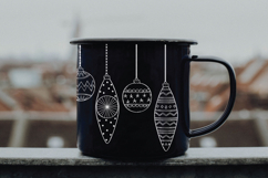 Christmas Ornaments White | Hand Drawn Tree Ball Decorations Product Image 7