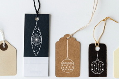 Christmas Ornaments White | Hand Drawn Tree Ball Decorations Product Image 8