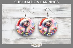 Christmas Ostrich v1 Entangled in Lights Round Earrings Subl Product Image 1