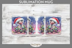 Christmas Ostrich v3 Entangled in Lights Mug Wrap Sublimatio Product Image 1