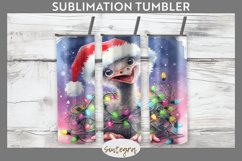Christmas Ostrich v3 Entangled in Lights Tumbler Sublimation Product Image 1