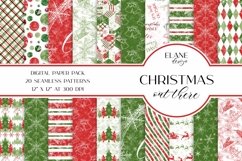 A set of 20 Christmas seamless patterns in traditional Christmas red, green and white featuring reindeers, Christmas trees, snowflakes. Size is 12 by 12 inch and 300 dpi.