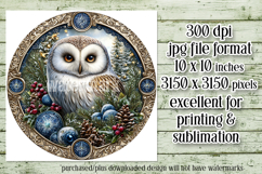 Christmas Wind Spinner, Owl Round Design, Owl Spinner, d1 Product Image 2