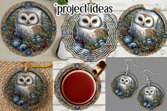 Christmas Wind Spinner, Owl Round Design, Owl Spinner, d1 Product Image 3