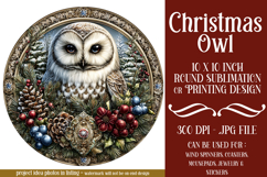 Christmas Wind Spinner, Owl Round Design, Owl Spinner, d10 Product Image 1