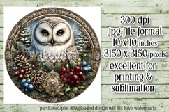 Christmas Wind Spinner, Owl Round Design, Owl Spinner, d10 Product Image 2