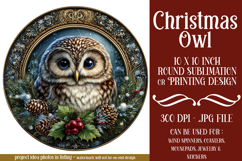 Christmas Wind Spinner, Owl Round Design, Owl Spinner, d11 Product Image 1