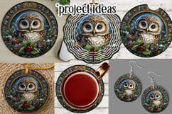 Christmas Wind Spinner, Owl Round Design, Owl Spinner, d11 Product Image 3