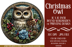 Christmas Wind Spinner, Owl Round Design, Owl Spinner, d12 Product Image 1