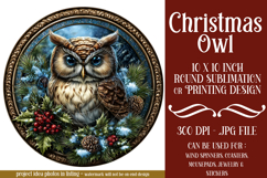 Christmas Wind Spinner, Owl Round Design, Owl Spinner, d13 Product Image 1