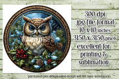 Christmas Wind Spinner, Owl Round Design, Owl Spinner, d13 Product Image 2