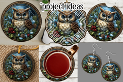 Christmas Wind Spinner, Owl Round Design, Owl Spinner, d13 Product Image 3